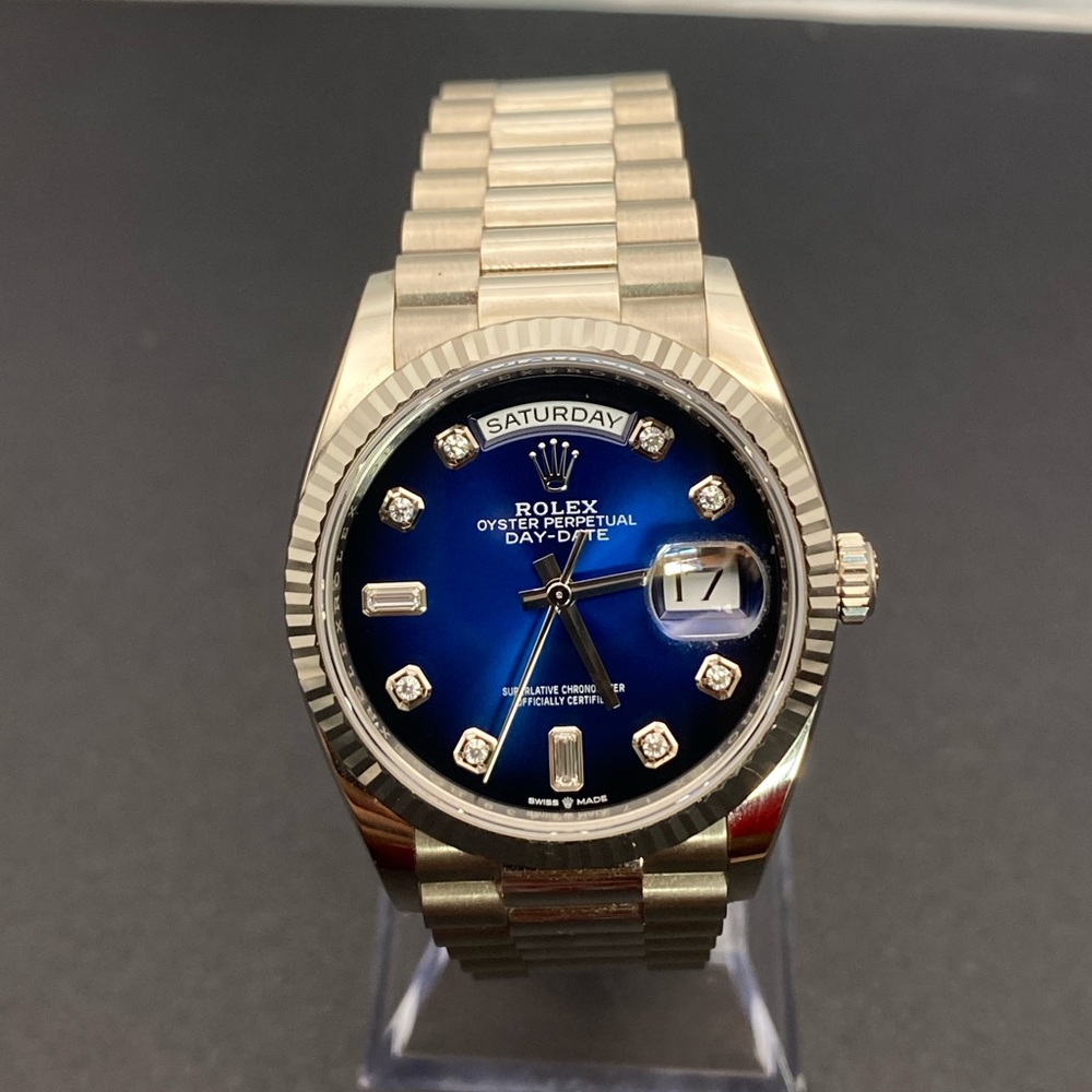 2022 Rolex Day Date Blue Ombré White Gold President